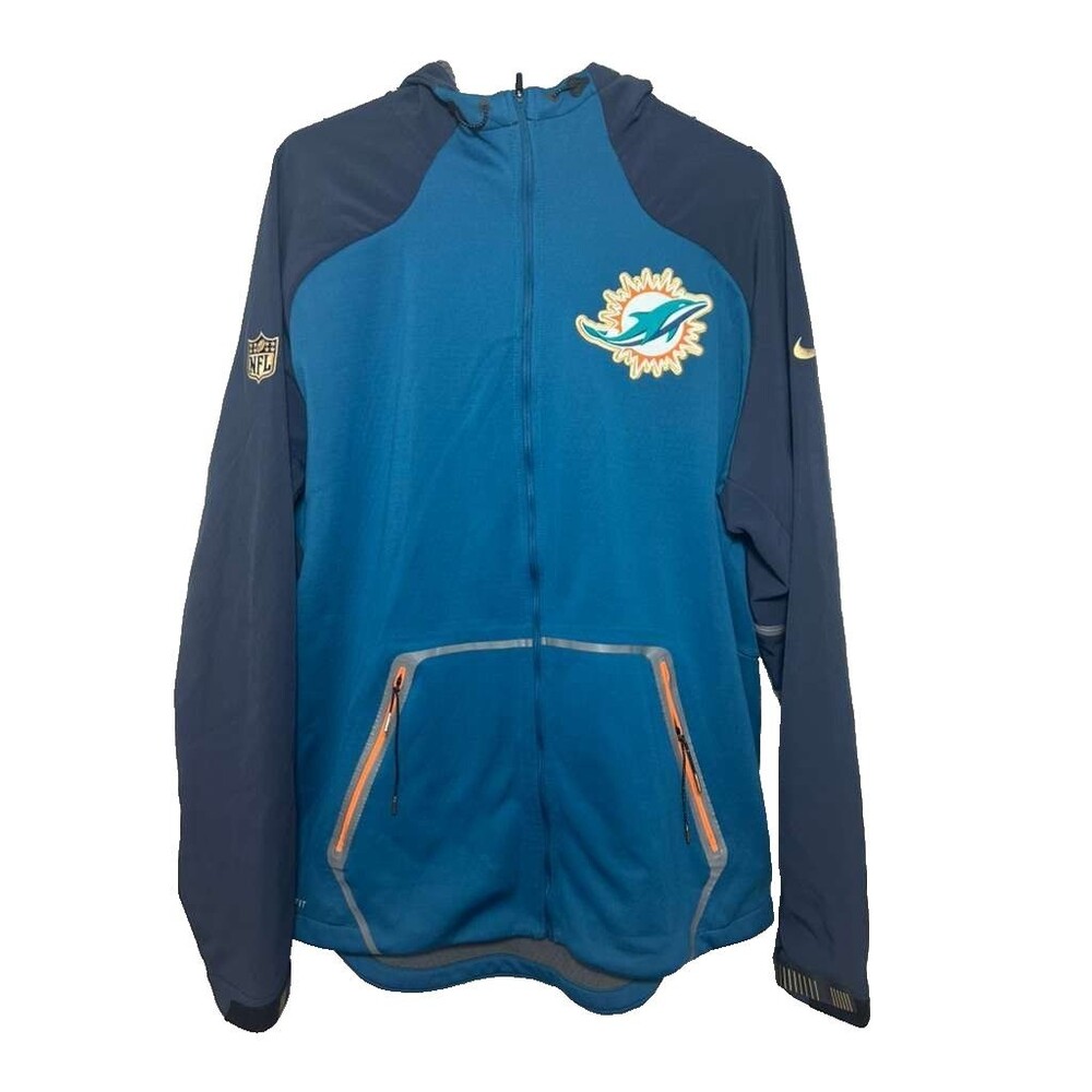 Nike Miami Dolphins Full Zip Jacket Men's XL Therma Fit Sphere NFL